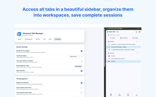 Advanced Tab Manager :: Complete tab management with sidebar, tree organization, search, and productivity tools