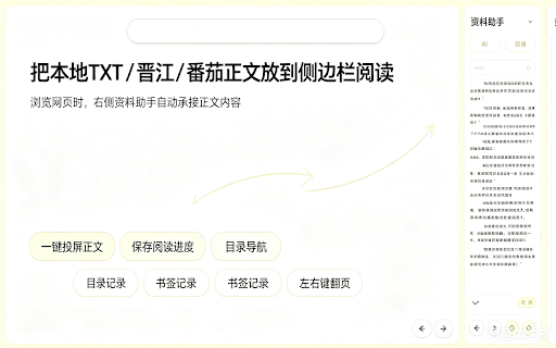 老板来了 :: 把 TXT、晋江和番茄小说正文放到 Chrome 侧边栏阅读。
