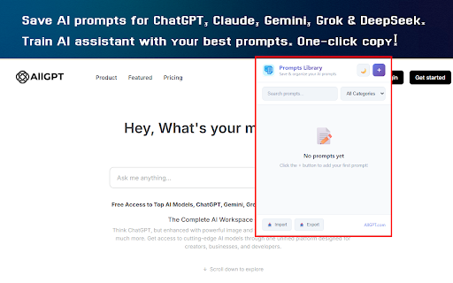 AllGPT Prompts Library :: Save and organize your AI prompts. One-click copy for ChatGPT, Claude, Gemini & more. Never rewrite prompts again!