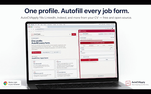 AutoCVApply :: Auto-fill job application forms on any site and draft answers, cover letters, and tailored resumes from the sidebar.