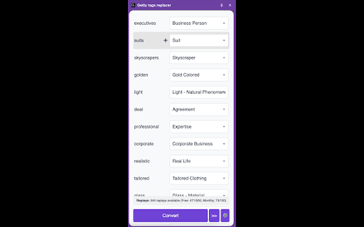 Getty tags replacer :: Extension for replacing Getty tags