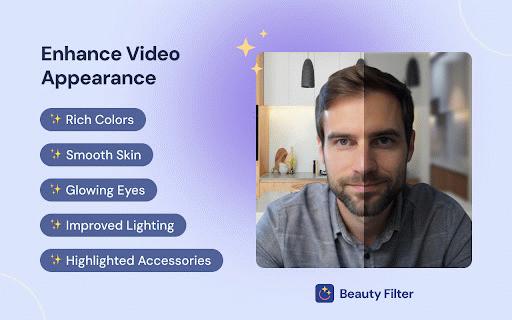 Beauty Filter :: Instantly improves the way you look on video calls and streams!