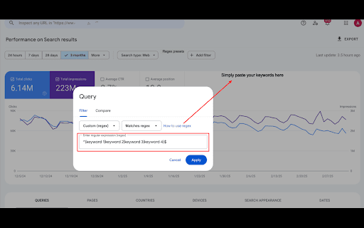 RegexGSC: Exact Match Regex Generator for GSC :: The ONLY Google Chrome extension that creates exact match regex patterns for Google Search Console.