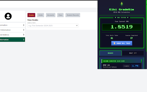 Elbi GradeSim - UPLB GWA Calculator :: Calculate your GWA and simulate grades needed for Latin honors at UPLB. All data stays on your device.