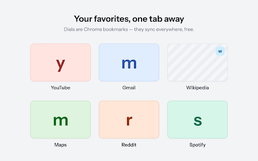 Dialdeck — Visual Bookmarks & Speed Dial New Tab :: Visual bookmarks and speed dial tiles on every new tab. Dials are Chrome bookmarks, so they sync across your devices.