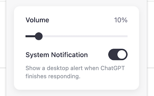 ChatGPT Notifier :: A Chrome extension that notifies you when ChatGPT has finished processing your request.