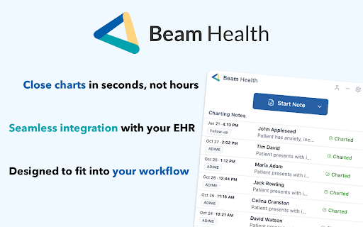 Beam Health :: Beam Health — provider tools and AI scribe for clinical workflows