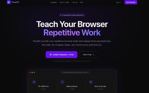 FlowKit — Browser Automation :: Record browser workflows and replay them automatically.