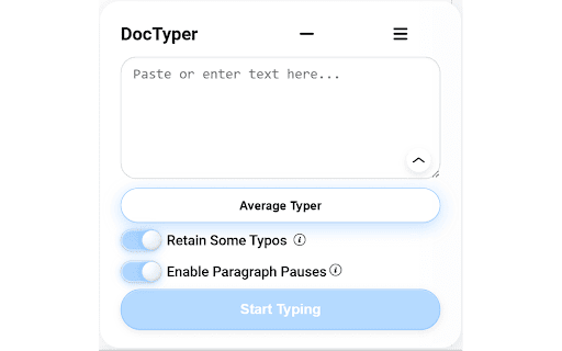 DocTyper: Most Advanced Human Typer for Google Docs & Slides :: Simulates insanely realistic human-like typing in Google Docs and Slides.
