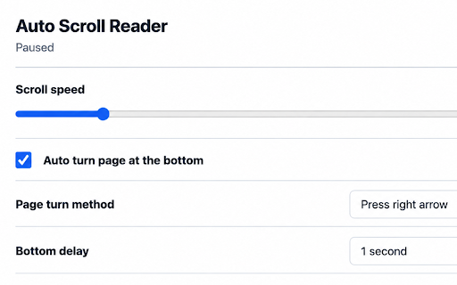 Smooth Scroll and Reading Mode :: Clean reading mode for novels, news, and long articles with custom fonts, colors, spacing, and optional auto scroll.