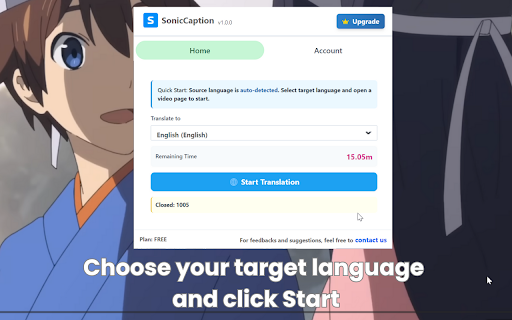 Real-Time Bilingual Video & Audio Translation – SonicCaption :: Real-time dual subtitles & AI captions for any tab. Live video & audio translation in 60+ languages with low latency