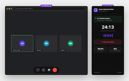 Axiom Meeting Scribe :: Invisible meeting notes — transcribe any meeting in real-time.