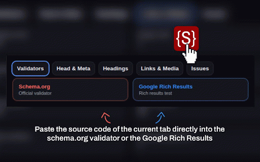 Schema & SEO Launcher :: Inline SEO audit in popup and validate your local or private site on schema.org or Google Rich Results.