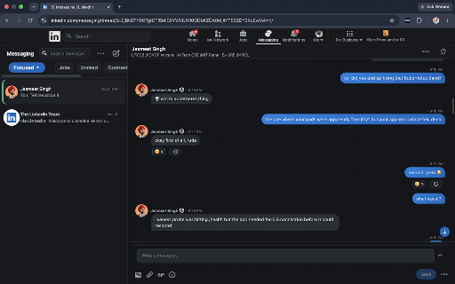 Reframe: LinkedIn Messaging, Prettier :: Full-screen LinkedIn Messaging without the cramped chat box. Scroll, find and reply with ease. Not affiliated with LinkedIn.