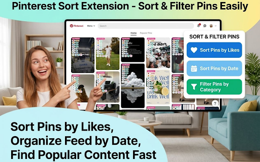 Pinterest Sort Extension - Sort & Filter Pins Easily :: Sort Pinterest pins by likes, date, and popularity. Quickly organize your feed and find the best content faster.