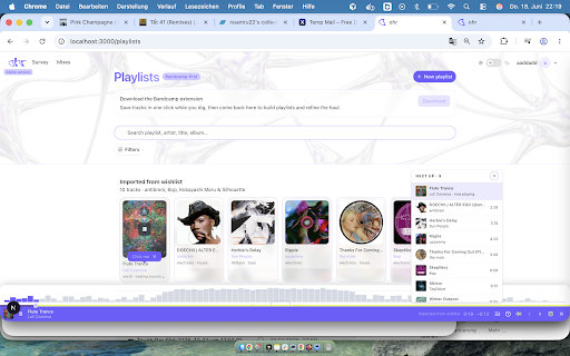 ohr Tracer X Bandcamp :: Save Bandcamp tracks to playlists, browse filterable history, build artist crate, BPM detection, audio wave & more digging tools.