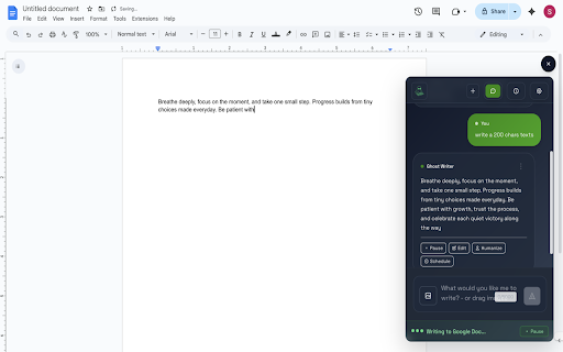 Ghost Writer Technologies :: Ghost Writer - Stealth AI writing assistant for Google Docs
