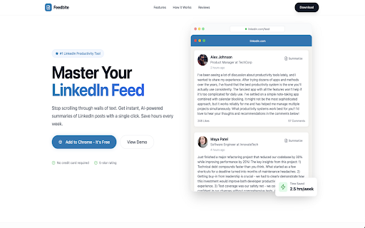 Feedbite :: Summarize LinkedIn posts with a single click