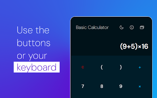 Basic Calculator :: Basic Calculator is a simple calculator extension for your browser