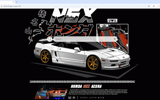 Honda NSX Acura Live Wallpaper :: Legendary Honda NSX Acura showcased with Japanese typography and technical details.