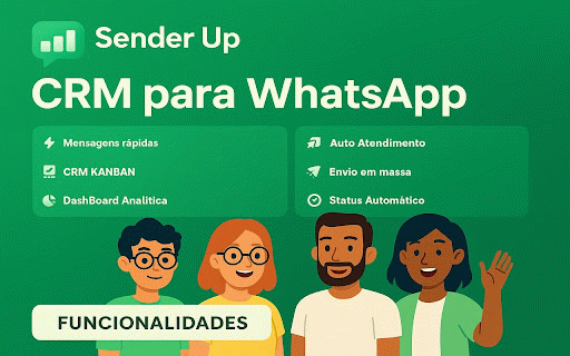 Sender Up: Automações para WhatsApp Web, dê um Up nas suas vendas! :: Transforme seu WhatsApp Web em uma máquina de vendas com o CRM Sender Up: organize, atenda e feche negócios com agilidade.