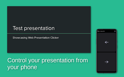 Web Presentation Clicker (on-stage.click) :: Control your slideshow presentation with your phone in the simplest way possible. No app required.