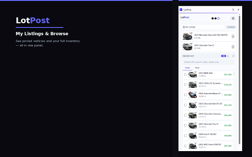 LotPost :: Post dealer inventory to Facebook Marketplace automatically. Look up by VIN or Stock #, bulk post, and track listings.