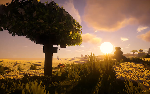 Minecraft sunset :: Transform your new tab with stunning live HD Minecraft sunset wallpapers for a serene and immersive experience.