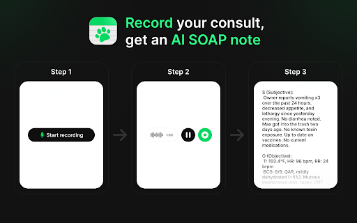 Vet SOAP Notes :: Use Vet SOAP Notes app for AI clinical notes from voice — your ambient scribe with medical dictation for veterinary practice