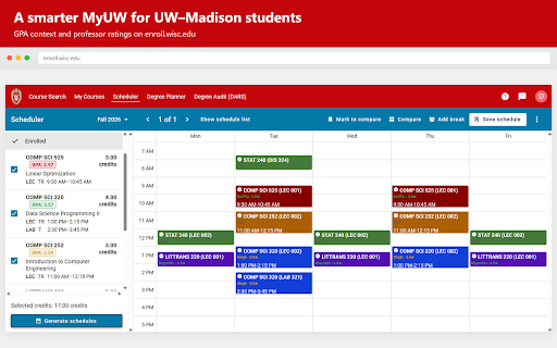 MyUW Plus :: MyUW Plus, smarter enrollment on enroll.wisc.edu
MyUW Plus helps UW–Madison students make faster enrollment decisions. It adds…