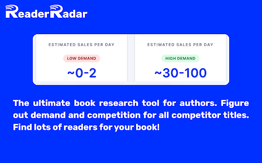 ReaderRadar: Book Research Tool for Authors :: Instant insights for authors: book ideas, titles, and keywords.