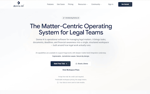 Donna AI :: Quick navigation to Donna AI and a local quick-note scratchpad for legal teams.