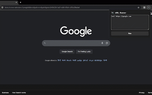 cURL Runner :: Run cURL commands from the address bar