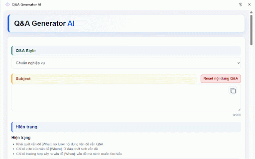Q&A Generator AI :: Generate professional Q&A from specs using AI.