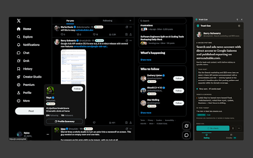 Trust Cue: X (Twitter) Credibility Ratings :: Check an account before you act on its post. Evidence-backed credibility ratings for X (Twitter) accounts, right in your feed.