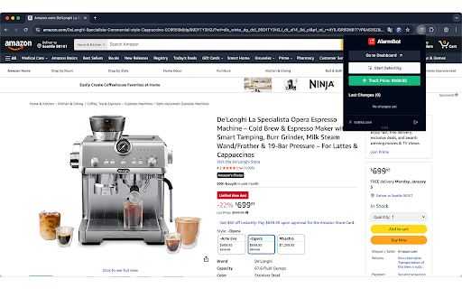 AlarmBot - Price & Content Tracker :: Track price, stock, and content changes on any website and get notified instantly when something changes.