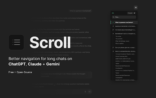 Scroll :: Navigate long conversations on Claude, ChatGPT, and Gemini