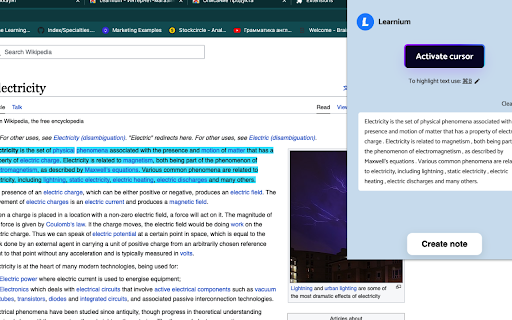 Learnium :: Collect text from any website and create notes for learning