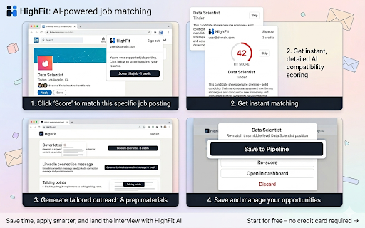 HighFit :: Score how well a job posting fits your resume — without leaving the page.