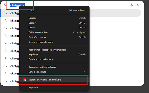 YouTube Search :: Right click on any text to search it directly on YouTube