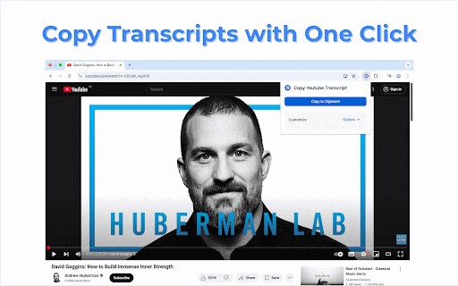 Copy Youtube Transcript :: Copy YouTube video transcripts with one click.