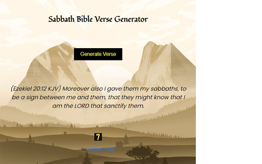 Sabbath Bible Verse Generator :: Displays random Bible verses about the Sabbath