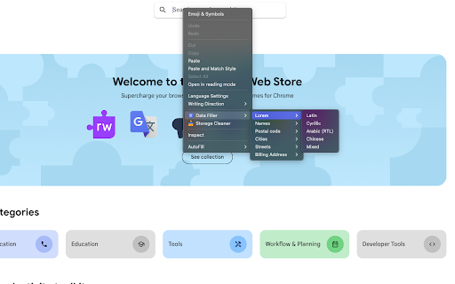 Data Filler :: Chrome extension that inserts predefined text values into form fields on websites