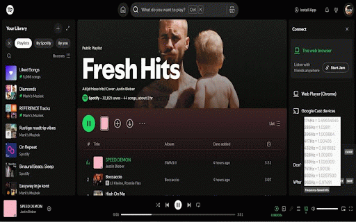 Spotify Playback Speed :: Adds a button and menu to manipulate playback speed on Spotify Web.
