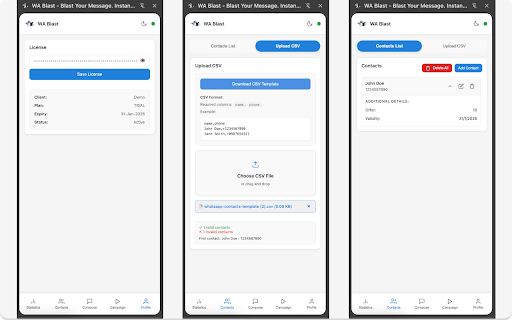WA Blast - Blast Your Message. Instantly. :: WA Blast automates WhatsApp Web messaging, enabling bulk and personalized sends, media sharing, and full campaign control.