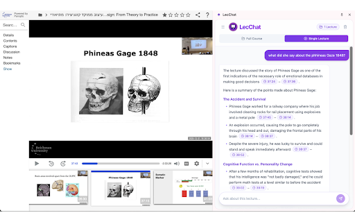 LecChat :: Turn hours of University lectures into minutes of insight. Easily chat with your university lecture recordings.