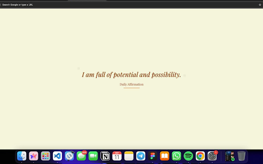 Daily Affirmations :: Displays a daily affirmation on every new tab