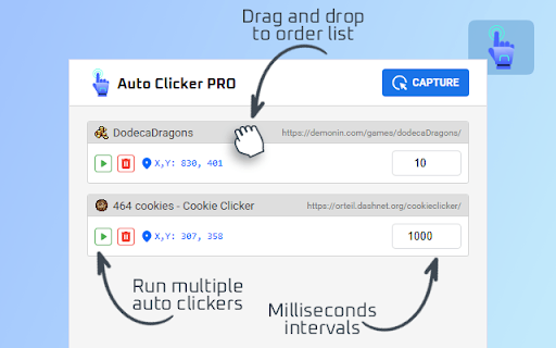 Auto Clicker PRO :: Auto Clicker PRO does exactly what you imagine: it automatically clicks on the selected element, with a custom time interval.