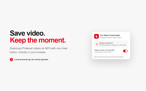 Pin Video Downloader :: Download Pinterest videos as MP4 from pins and video thumbnails.