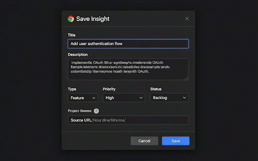 Insight Keeper for Lovable :: Lovable co-pilot: AI code generation, credits tracking, drag & drop backlog, tests, screen recording & GitHub sync.